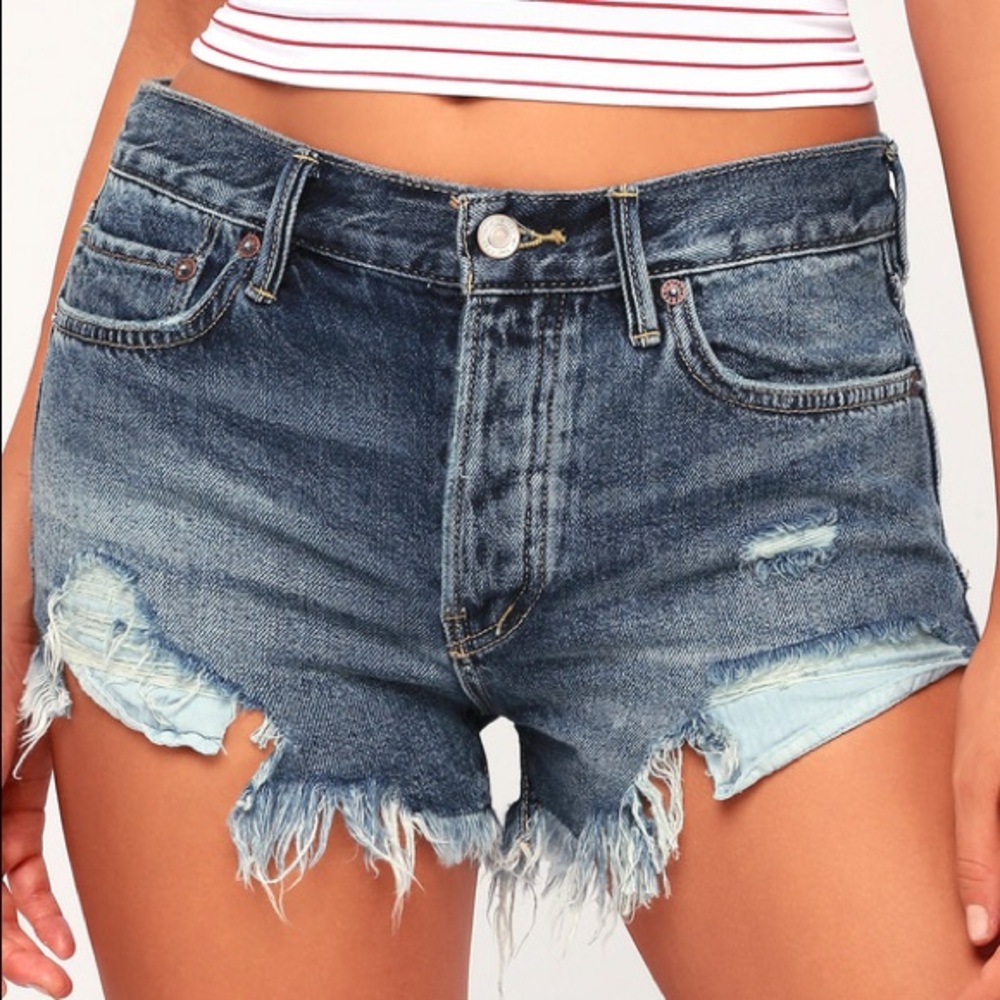 loving good vibrations cutoffs free people shorts
